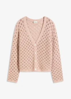 bonprix Bekleidung·Umstandsmode|Pullover & Strickjacken^Ajour-Strickjacke mattbeige