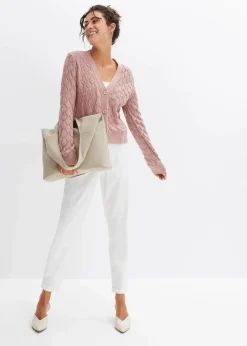 bonprix Bekleidung·Umstandsmode|Strickmode^Ajour-Strickjacke rosenholz