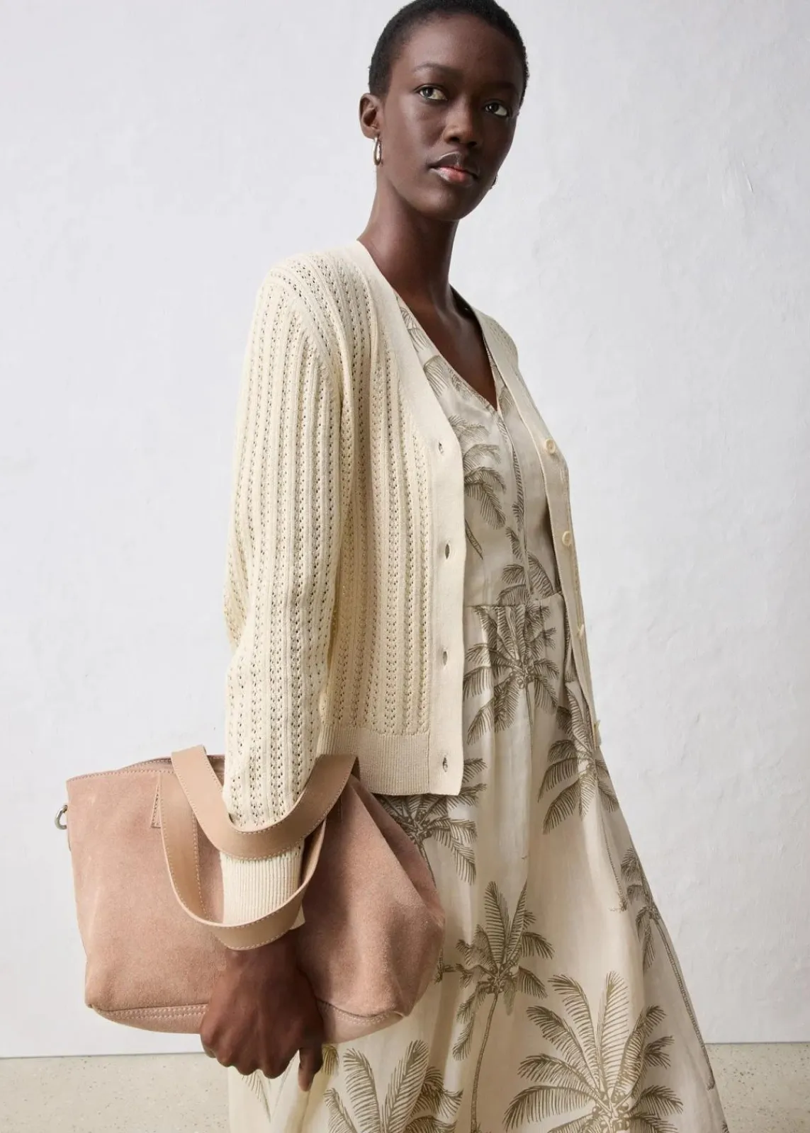 bonprix Bekleidung·Umstandsmode|Premium^Ajour-Strickjacke mit Leinenanteil hellsand