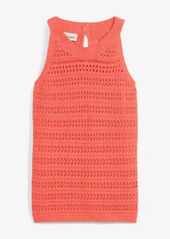 bonprix Bekleidung·Umstandsmode|Premium^Ajour-Stricktop mit Leinenanteil helllachs