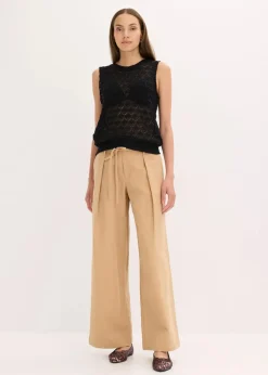 bonprix Strickmode|Shirts & Tops^Ajour-Top schwarz