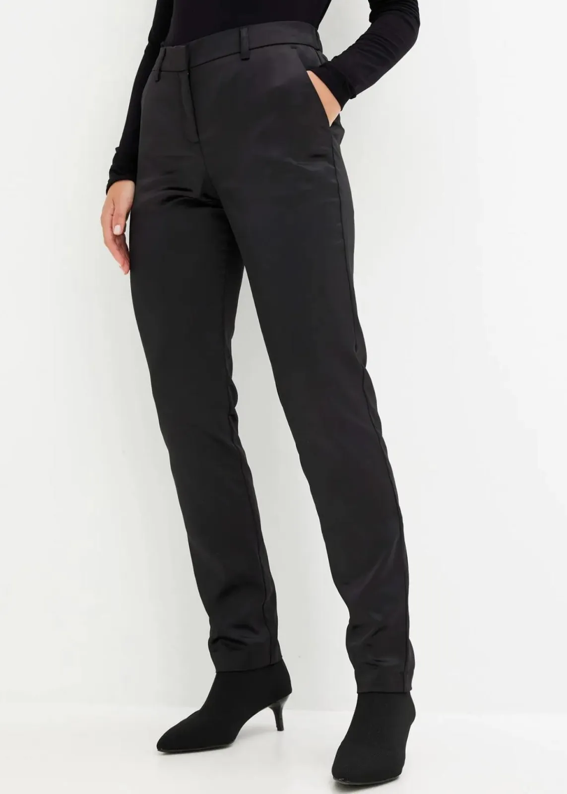 bonprix Hosen|Festliche Mode^Anzughose aus feinem Satin schwarz