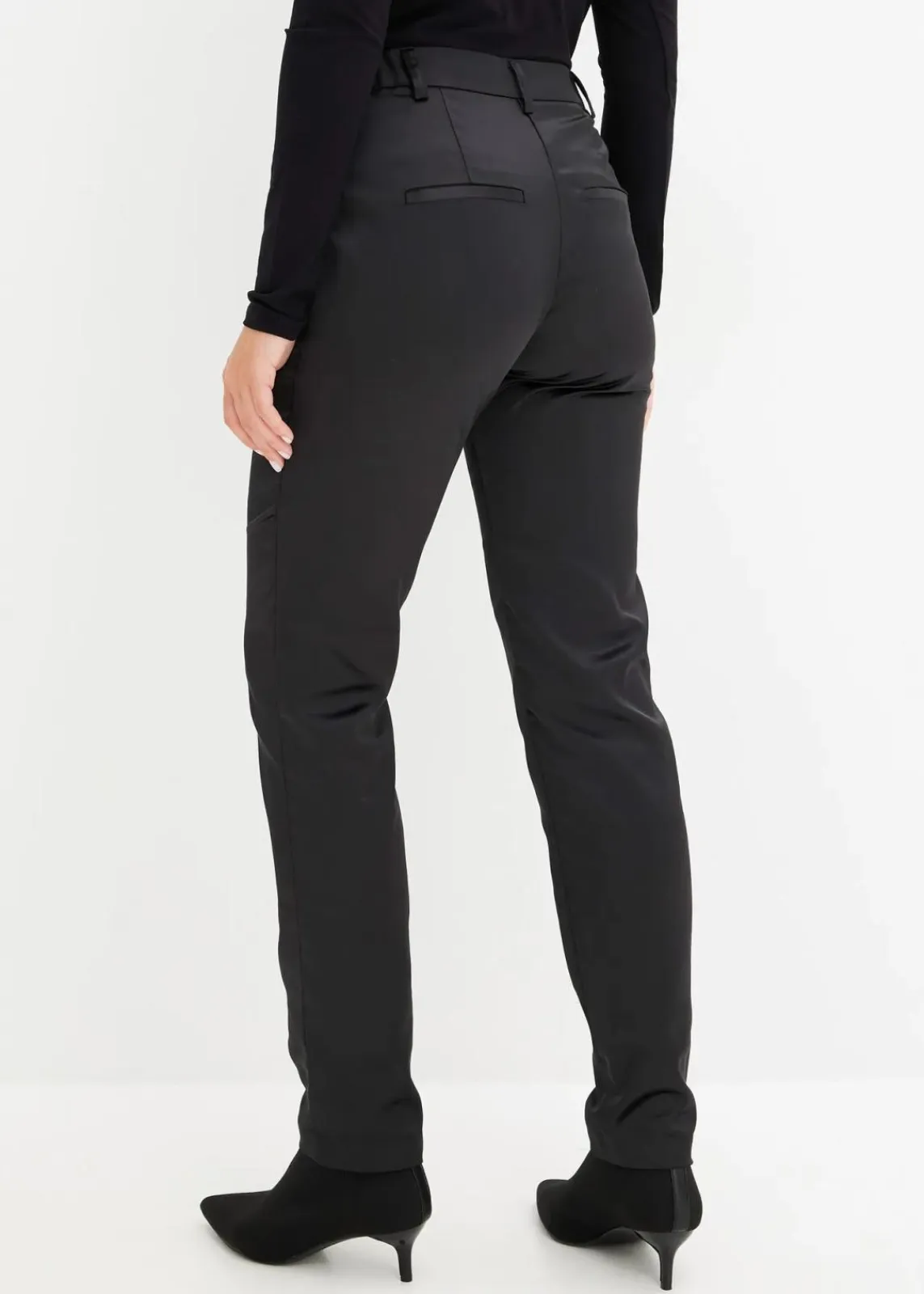 bonprix Kurzgrößen|Bekleidung·Kleider^Anzughose aus feinem Satin schwarz