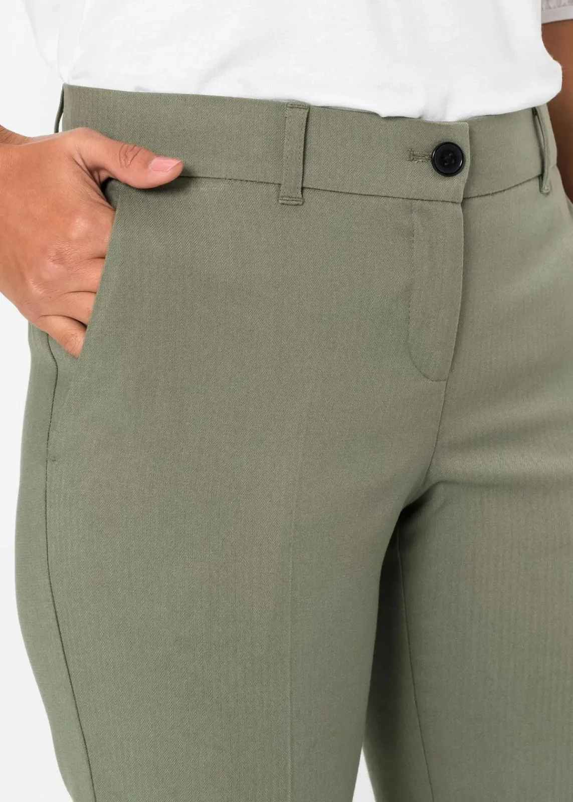 bonprix Kurzgrößen|Bekleidung·Kleider^Anzugshose oliv