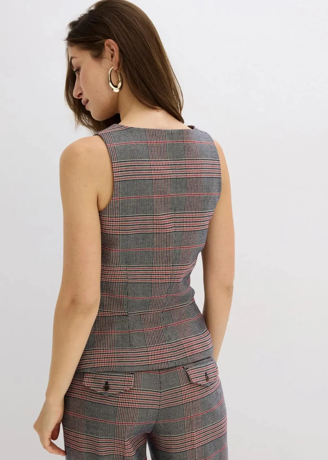 bonprix Bekleidung·Hosen|Jacken & Mäntel^Anzugweste braun/beige kariert