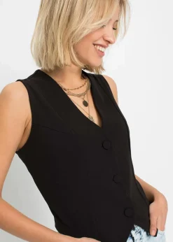 bonprix Jacken & Mäntel^Anzugweste aus fester Interlock-Qualität schwarz