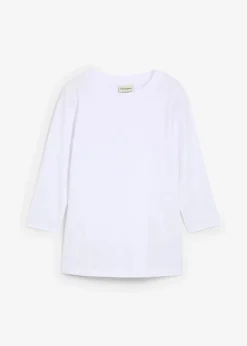 bonprix Bekleidung·Röcke|Nachhaltigere Materialien^3/4-Armshirt mit reiner Bio-Baumwolle weiß