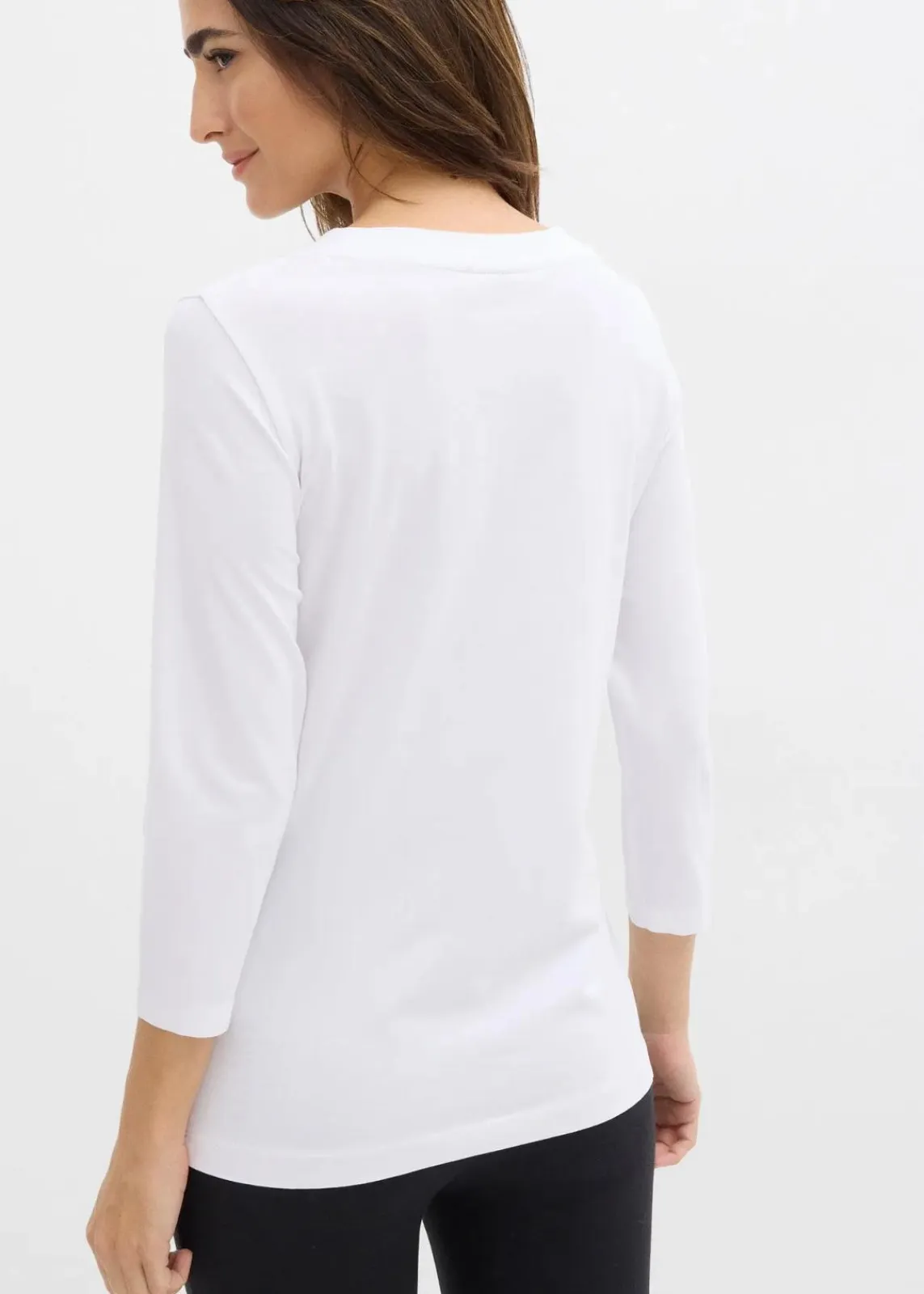 bonprix Bekleidung·Röcke|Nachhaltigere Materialien^3/4-Armshirt mit reiner Bio-Baumwolle weiß