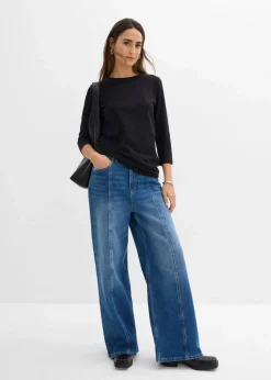 bonprix Shirts & Tops|Basics^3/4-Armshirt mit reiner Bio-Baumwolle schwarz