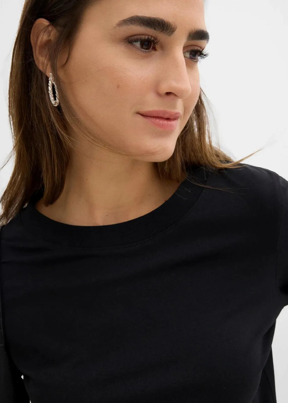 bonprix Shirts & Tops|Basics^3/4-Armshirt mit reiner Bio-Baumwolle schwarz