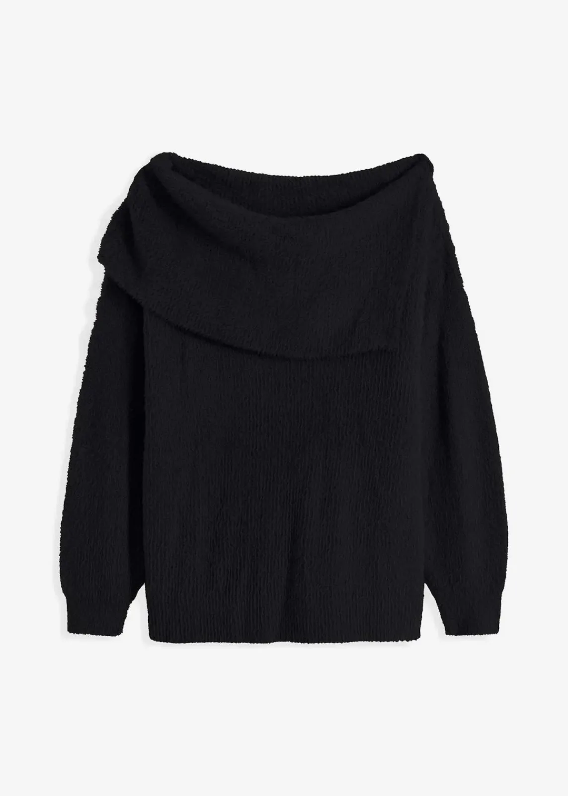 bonprix Bekleidung·Umstandsmode|Strickmode^Asymmetrischer Off-Shoulder Pullover schwarz