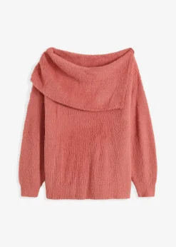 bonprix Bekleidung·Umstandsmode|Strickmode^Asymmetrischer Off-Shoulder Pullover rhabarber
