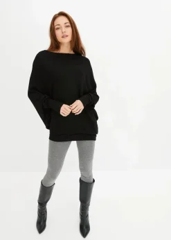 bonprix Bekleidung·Umstandsmode|Bekleidung·Jeans^Asymmetrischer Oversize-Pullover schwarz