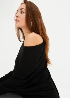 bonprix Bekleidung·Umstandsmode|Bekleidung·Jeans^Asymmetrischer Oversize-Pullover schwarz