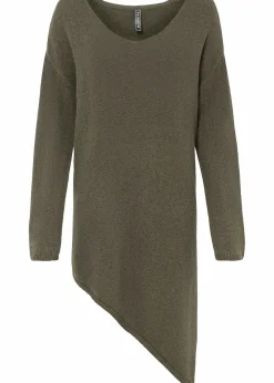 bonprix Bekleidung·Umstandsmode|Bekleidung·Jeans^Asymmetrischer Pullover dunkeloliv