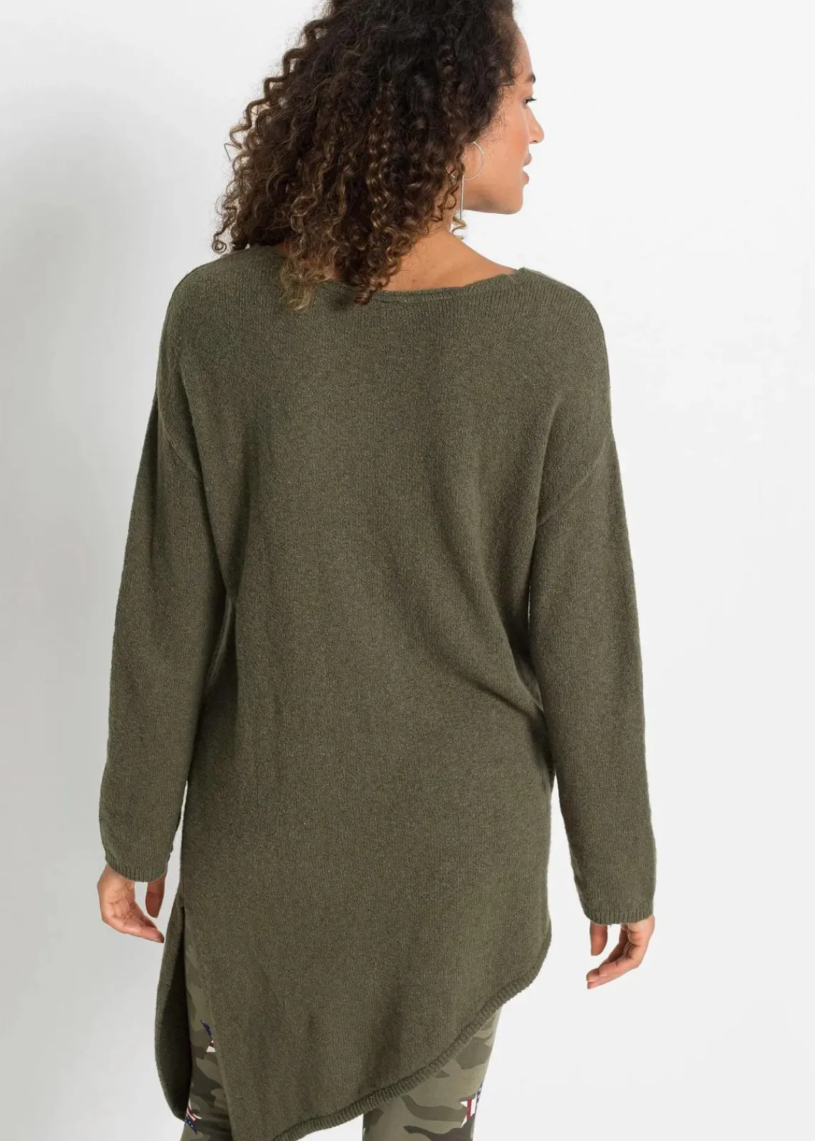 bonprix Bekleidung·Umstandsmode|Bekleidung·Jeans^Asymmetrischer Pullover dunkeloliv