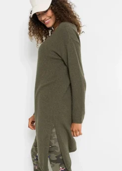 bonprix Bekleidung·Umstandsmode|Bekleidung·Jeans^Asymmetrischer Pullover dunkeloliv