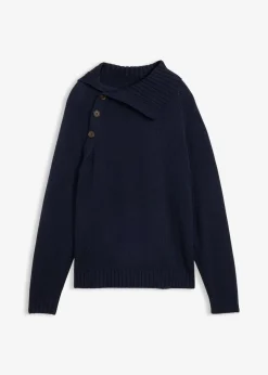 bonprix Pullover & Strickjacken|Strickmode^Asymmetrischer Pullover dunkelblau
