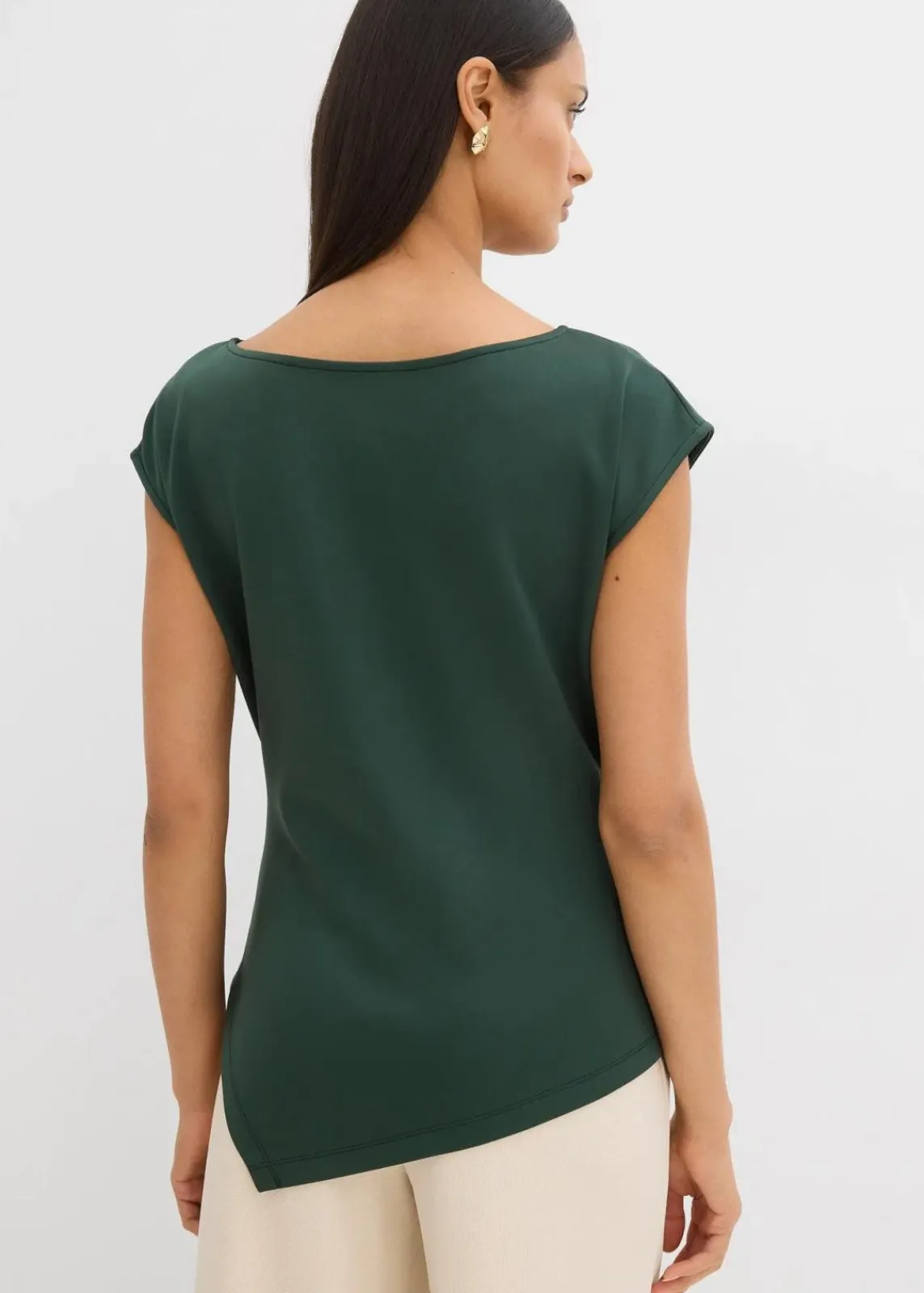 bonprix Shirts & Tops^Asymmetrisches Top aus bequemem Scuba schattengrün