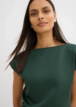 bonprix Shirts & Tops^Asymmetrisches Top aus bequemem Scuba schattengrün