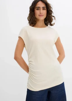 bonprix Shirts & Tops|Nachhaltigere Materialien^Asymmetrisches Top aus leichtem Crêpe natur