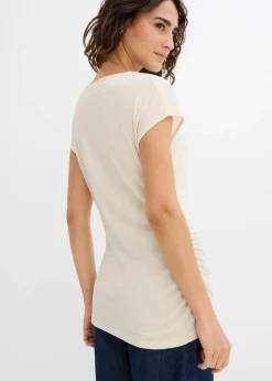 bonprix Shirts & Tops|Nachhaltigere Materialien^Asymmetrisches Top aus leichtem Crêpe natur