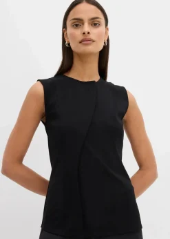 bonprix Shirts & Tops^Asymmetrisches Westen-Top aus Punto di Roma schwarz