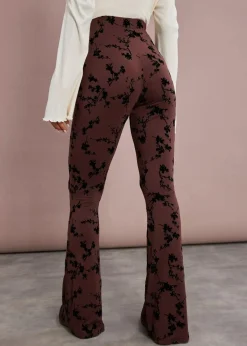bonprix Bekleidung·Kleider|Hosen^Ausgestellte Leggings aus softer Viskose terrabraun/schwarz bedruckt