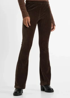 bonprix Bekleidung·Kleider|Hosen^Ausgestellte Leggings in Cordoptik dunkelbraun
