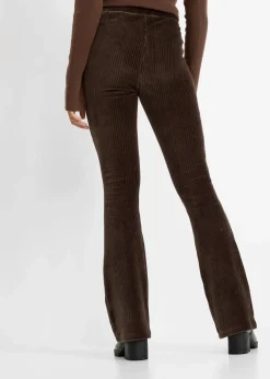 bonprix Bekleidung·Kleider|Hosen^Ausgestellte Leggings in Cordoptik dunkelbraun