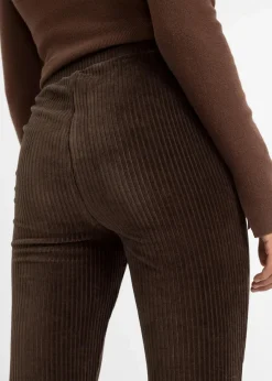 bonprix Bekleidung·Kleider|Hosen^Ausgestellte Leggings in Cordoptik dunkelbraun