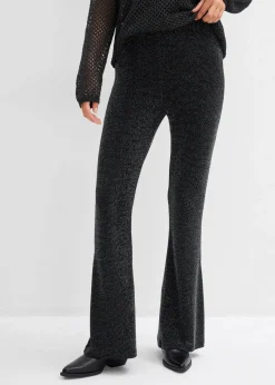 bonprix Bekleidung·Kleider|Hosen^Ausgestellte Leggings mit Glitzer schwarz