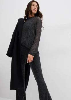 bonprix Bekleidung·Kleider|Hosen^Ausgestellte Leggings mit Glitzer schwarz