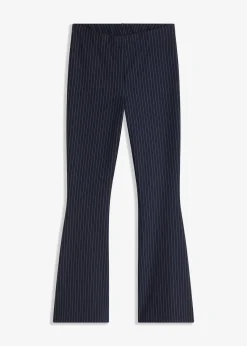 bonprix Bekleidung·Kleider^Ausgestellte Schlupfhose mit Nadelstreifen dunkelblau/wollweiß