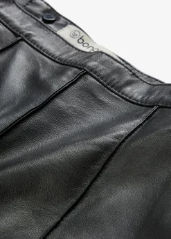 bonprix Bekleidung·Sportbekleidung|Röcke^Ausgestellter Lederrock aus Lammnappa schwarz