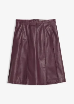 bonprix Bekleidung·Sportbekleidung|Röcke^Ausgestellter Lederrock aus Lammnappa weinrot