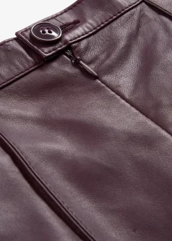 bonprix Bekleidung·Sportbekleidung|Röcke^Ausgestellter Lederrock aus Lammnappa weinrot
