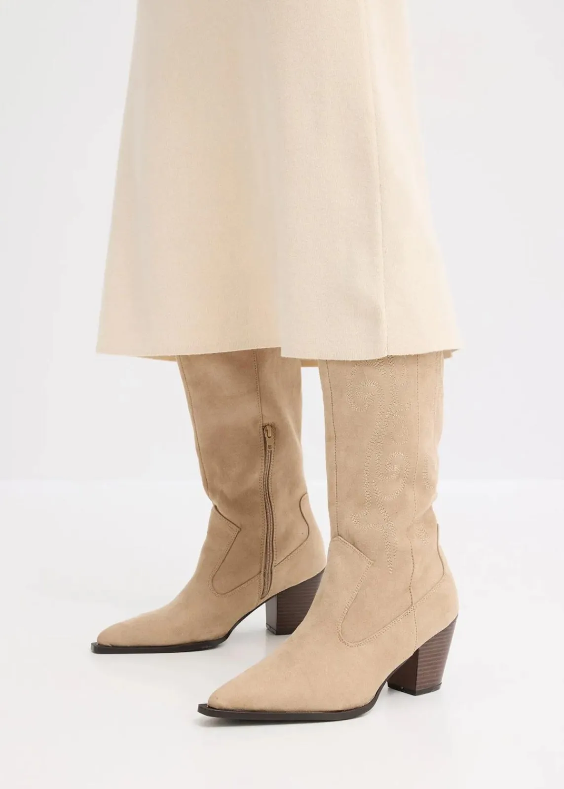bonprix Bekleidung·Sportbekleidung|Röcke^Ausgestellter Strickrock kieselbeige meliert
