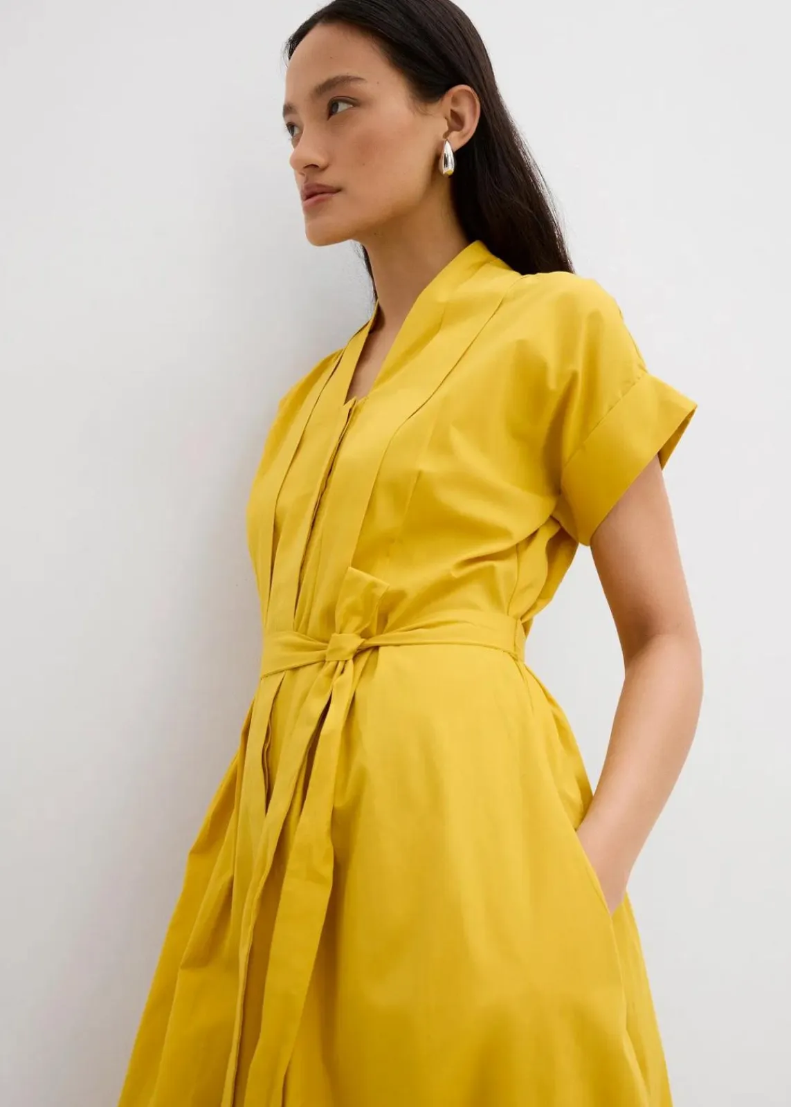bonprix Kleider|Bekleidung·Pullover & Strickjacken^Ausgestelltes Kaftan-Kleid lemoncurry