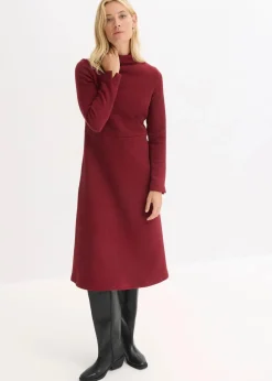 bonprix Kleider|Nachhaltigere Materialien^Ausgestelltes Midikleid rubinrot