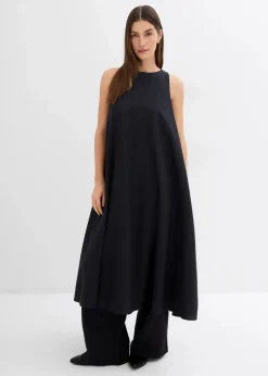 bonprix Kleider^Ausgestelltes Midikleid aus Viskose-Mix schwarz