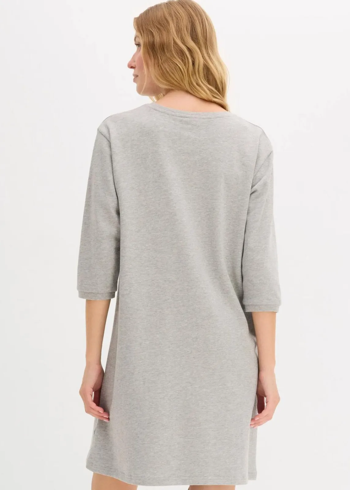 bonprix Kleider|Nachhaltigere Materialien^Ausgestelltes Sweatkleid hellgrau meliert meliert