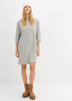 bonprix Kleider|Nachhaltigere Materialien^Ausgestelltes Sweatkleid hellgrau meliert meliert