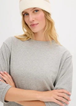bonprix Kleider|Nachhaltigere Materialien^Ausgestelltes Sweatkleid hellgrau meliert meliert