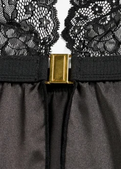 bonprix Wäsche·Corsagen & Negligés|Wäsche·Dessous^Babydoll + String (2-tlg.Set) schwarz