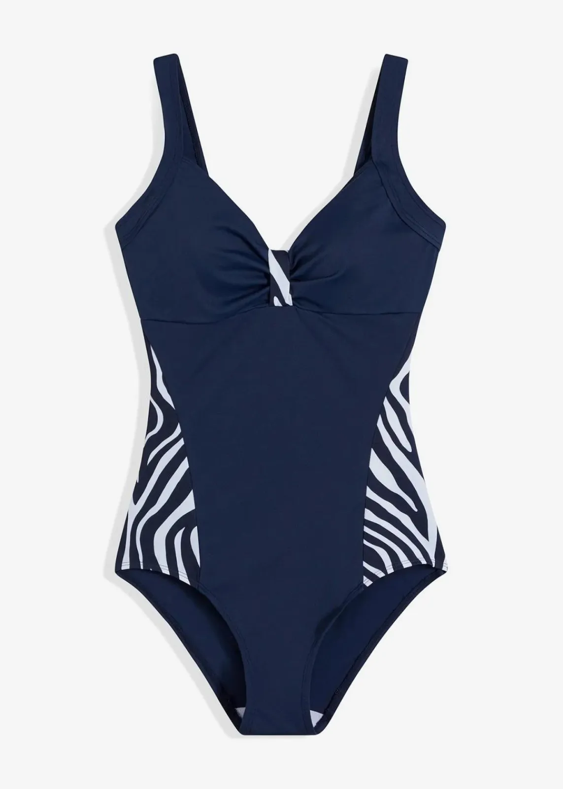 bonprix Nachhaltigere Materialien|Bademode·Badeanzüge^Badeanzug dunkelblau/weiß zebra