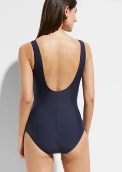 bonprix Nachhaltigere Materialien|Bademode·Badeanzüge^Badeanzug dunkelblau/weiß zebra