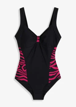bonprix Nachhaltigere Materialien|Bademode·Badeanzüge^Badeanzug schwarz/pinklady zebra
