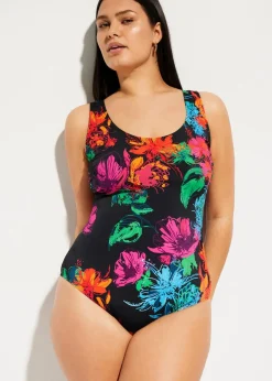 bonprix Nachhaltigere Materialien|Badeanzüge^Badeanzug schwarz floral