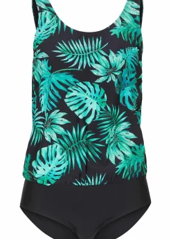 bonprix Nachhaltigere Materialien|Badeanzüge^Badeanzug schwarz/grün floral